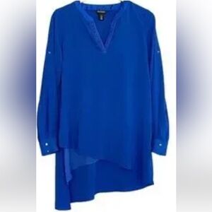 WHITE HOUSE BLACK MARKET Blue 3/4 Sleeve Relaxed Blouse